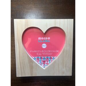 Mondo Llama Wood Heart Picture Frame Unfinished DIY Paint Your Own 5x5